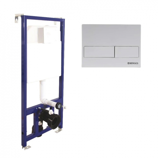 Система инсталляции для унитазов BERGES Novum 040214 + клавиша белая