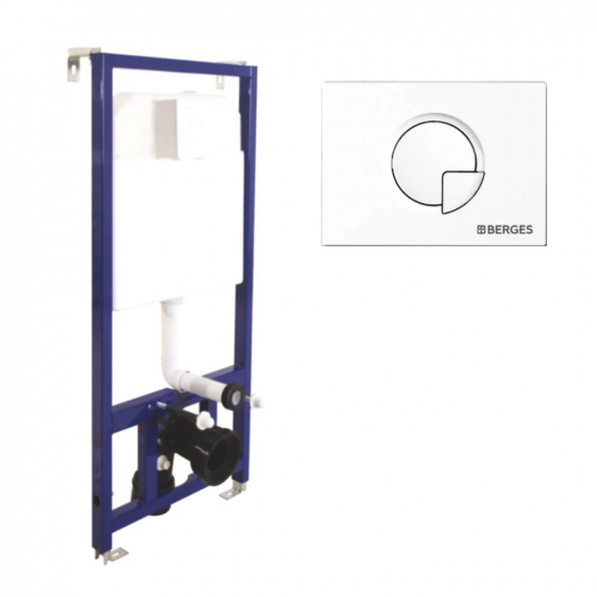 Система инсталляции для унитазов BERGES Novum 040221 + клавиша белая