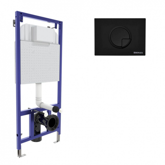 Система инсталляции для унитазов BERGES Novum 040225 + клавиша чёрная