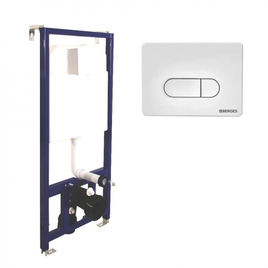 Система инсталляции для унитазов BERGES Novum 040231 + клавиша белая