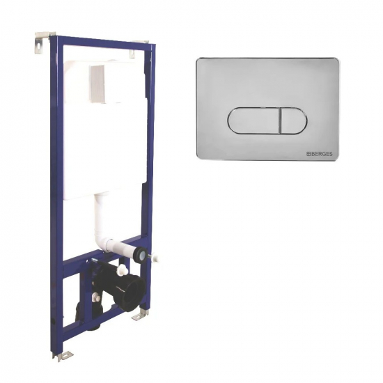 Система инсталляции для унитазов BERGES Novum 040233 + клавиша хром