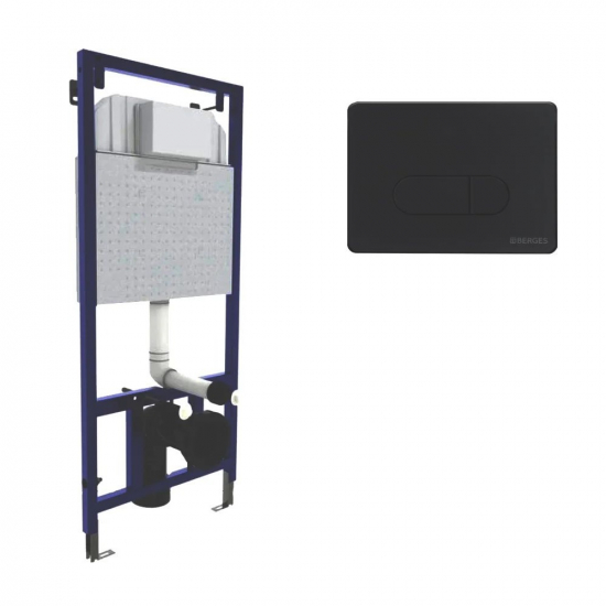 Система инсталляции для унитазов BERGES Novum 040235 + клавиша чёрная