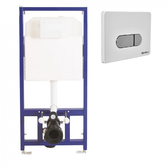 Система инсталляции для унитазов BERGES Novum 040237 + клавиша хром/белая