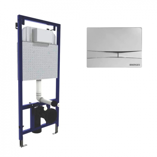 Система инсталляции для унитазов BERGES Novum 040253 + клавиша хром