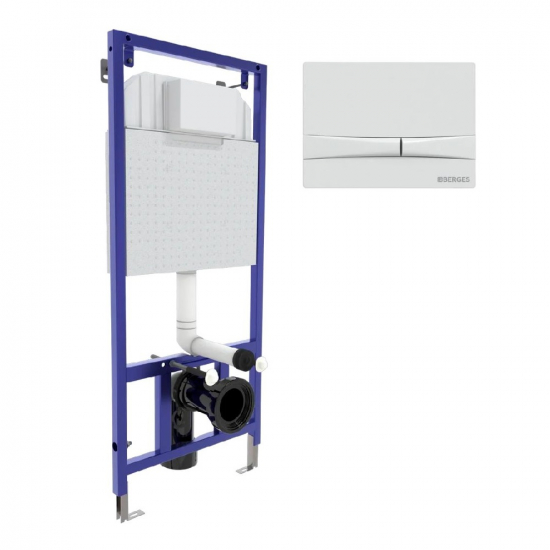 Система инсталляции для унитазов BERGES Novum 040254 + клавиша белая