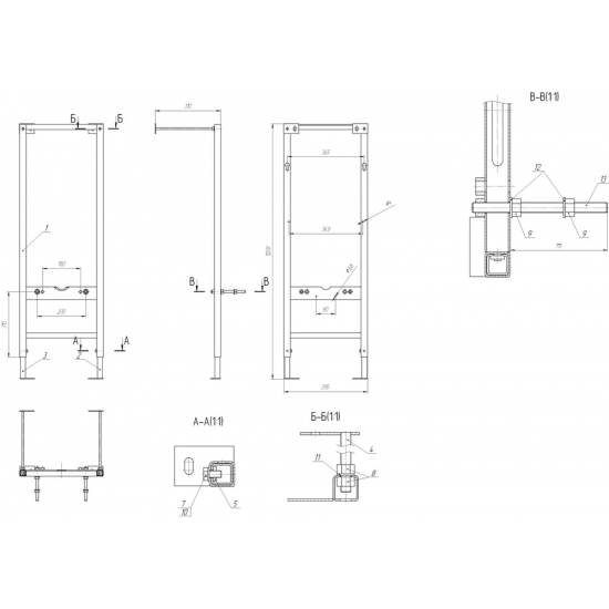 Система инсталляции для унитазов CERSANIT Vector металлический каркас с бачком