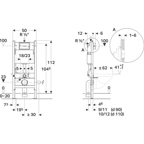 Система инсталляции для унитазов GEBERIT Duofix UP100 111.153.00.1