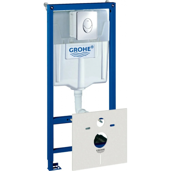 Система инсталляции для унитазов GROHE 38750001 Rapid SL 4 в 1 с овальной кнопкой смыва