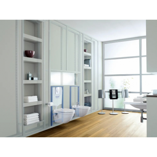Система инсталляции для унитазов GROHE 38750001 Rapid SL 4 в 1 с овальной кнопкой смыва