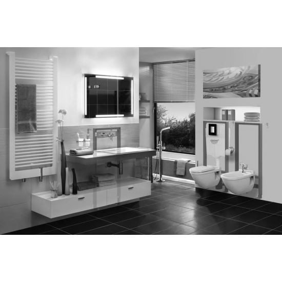 Система инсталляции для унитазов GROHE 38775001 Rapid SL 4 в 1 с квадратной кнопкой смыва