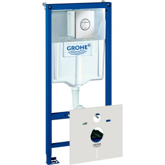 Система инсталляции для унитазов GROHE 38813001 Rapid SL 4 в 1 с круглой кнопкой смыва