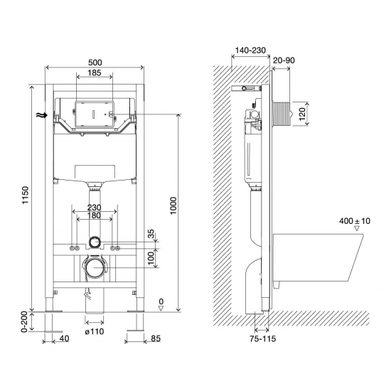 Система инсталляции для унитазов LEMARK Peneda Expert механическая