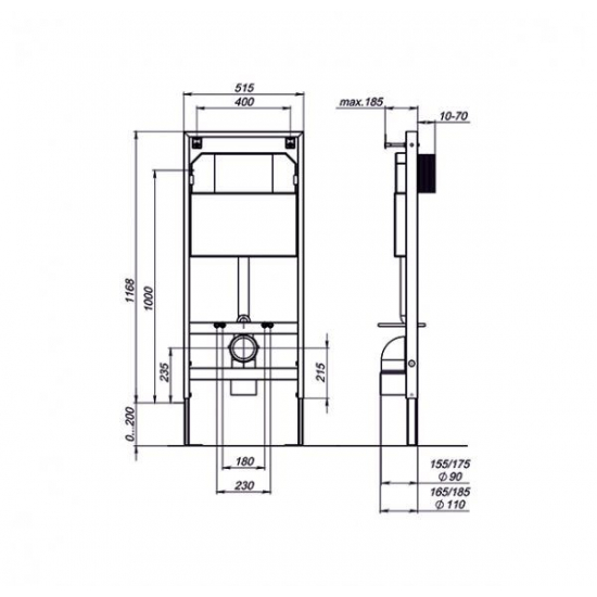Система инсталляции для унитазов SOLE УТ000046461 рама, крепления с бачком