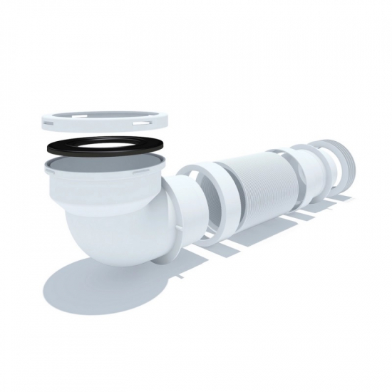 Слив для унитаза АНИ-ПЛАСТ K719R 280/550 угол 90°, гибкий