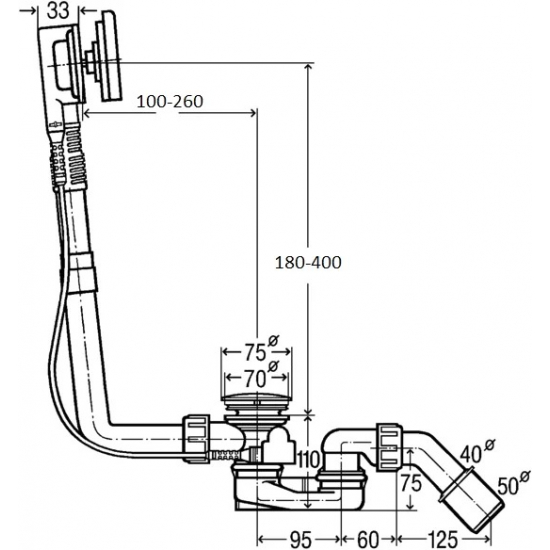 Слив-перелив VEGA Multiplex M9 724566
