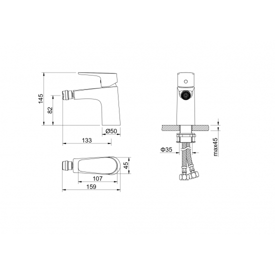 Смеситель для биде AQUATEK Бетта AQ1118BGM оружейная сталь