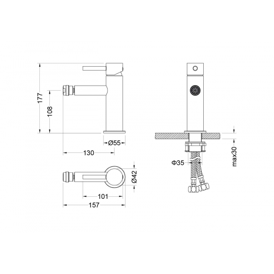 Смеситель для биде AQUATEK Европа AQ1318BG золото шлифованное