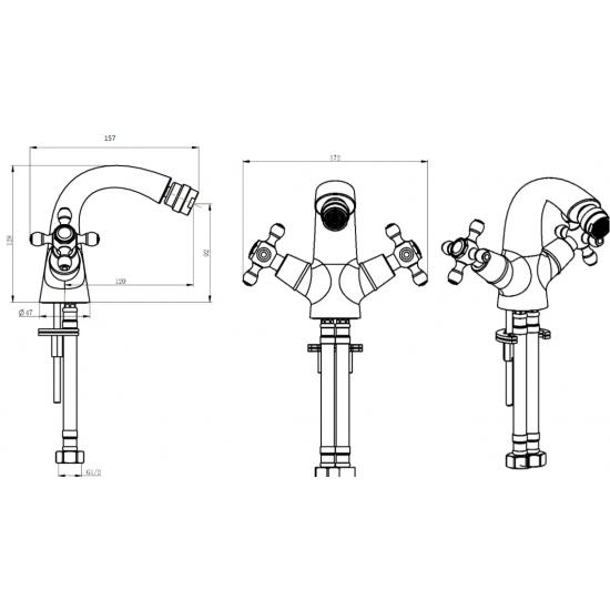 Смеситель для биде BOHEME Flora 296-FL
