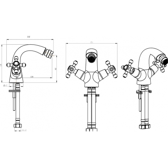 Смеситель для биде BOHEME Royal Cristal 316