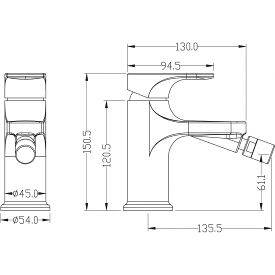 Смеситель для биде BOHEME Spectre 456-B чёрный