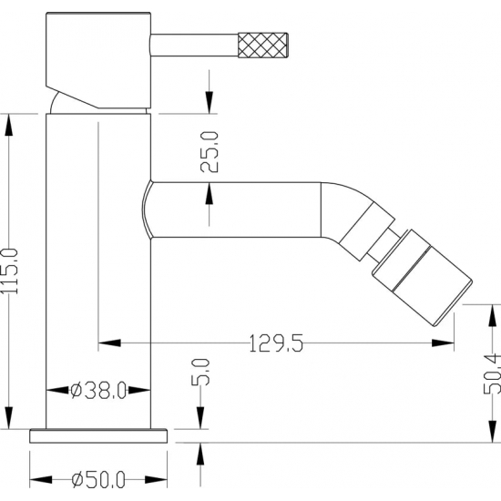 Смеситель для биде BOHEME Uno 466-BCR чёрный матовый хром