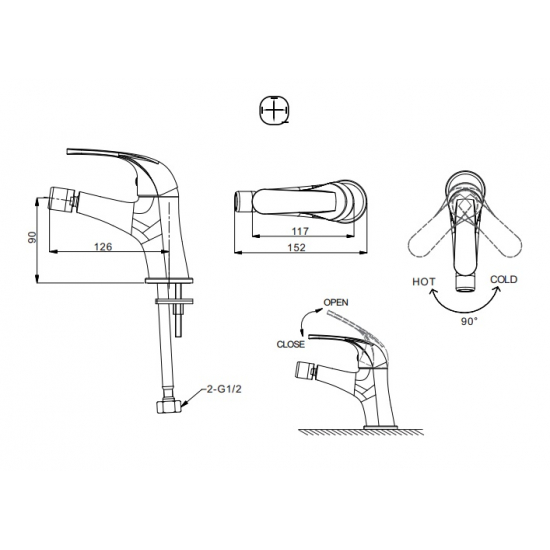 Смеситель для биде BRAVAT Fit F3135188CP хром