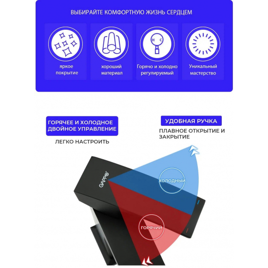 Смеситель для биде GAPPO G07-6 G5007-6 чёрный