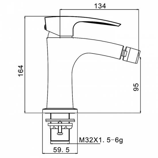 Смеситель для биде GAPPO G07-6 G5007-6 чёрный