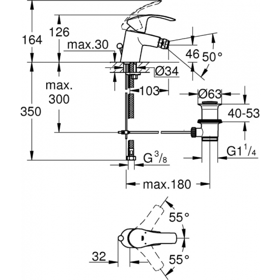 Смеситель для биде GROHE Eurosmart New 32929002