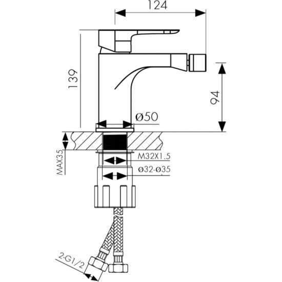 Смеситель для биде KAISER Cezar 05088
