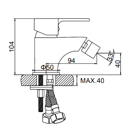Смеситель для биде LEDEME L5003W белый/хром