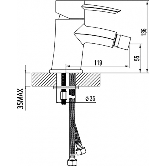 Смеситель для биде LEMARK Atlantiss LM3208C хром