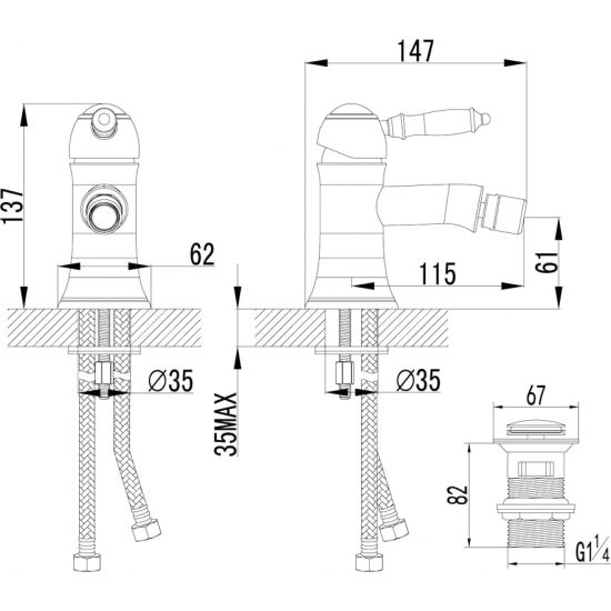 Смеситель для биде LEMARK Villa LM4808C хром