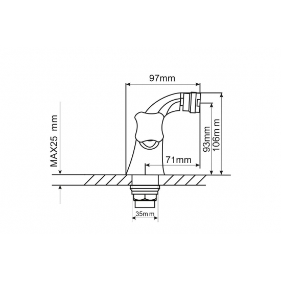 Смеситель для биде MIXLINE ML11-05 без подводки, хром
