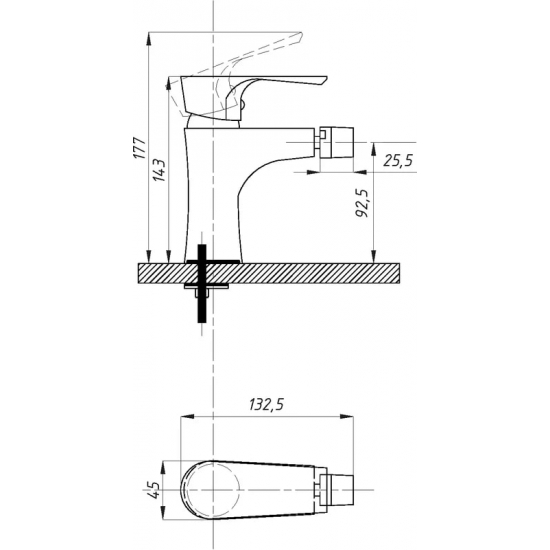 Смеситель для биде ПРОФСАН Элит ПСМ-100-7