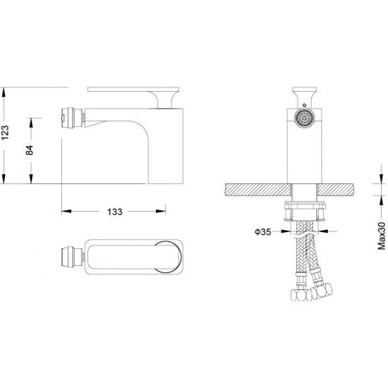 Смеситель для биде TIMO Torne 4362/00-16F белый/хром