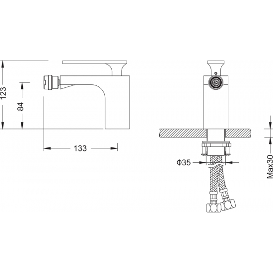 Смеситель для биде TIMO Torne 4362/17F золото