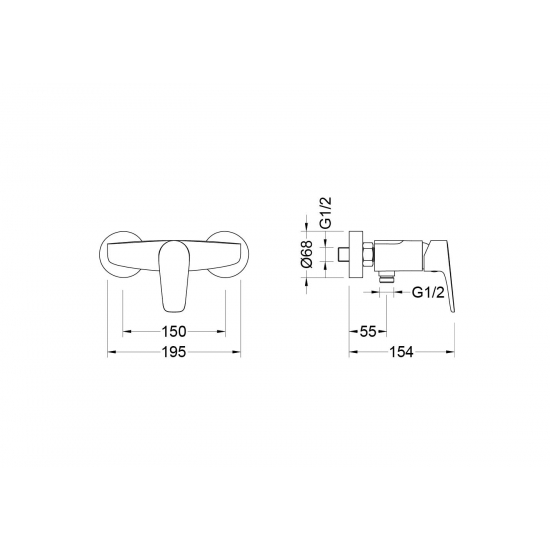 Смеситель для душа AQUATEK Бетта AQ1160CR хром