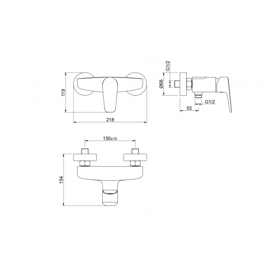 Смеситель для душа AQUATEK Бетта AQ1160CR хром