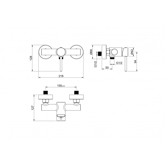 Смеситель для душа AQUATEK Европа AQ1360BGM оружейная сталь