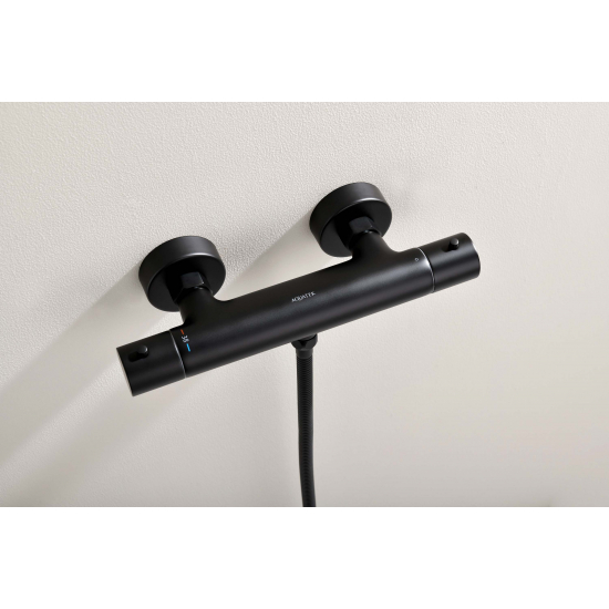 Смеситель для душа AQUATEK Европа AQ1363MB с термостатом, матовый чёрный 