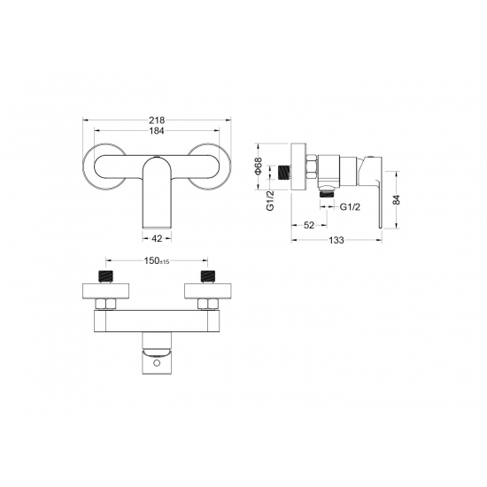 Смеситель для душа AQUATEK Лира AQ1460MB матовый чёрный