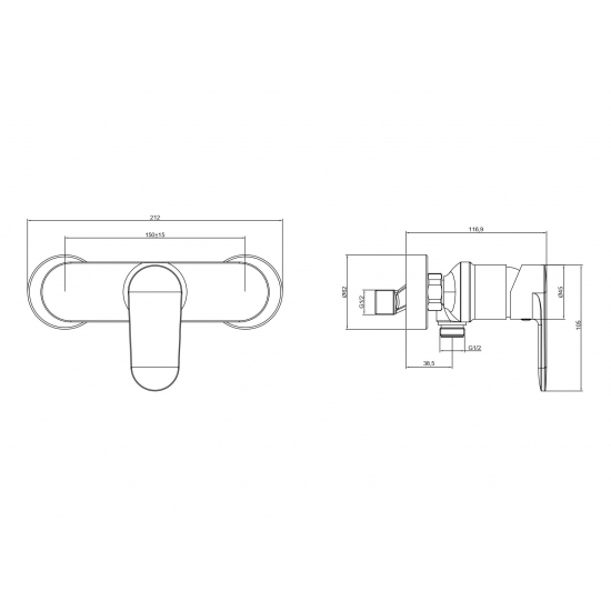Смеситель для душа AQUATEK Ника AQ1860CR хром