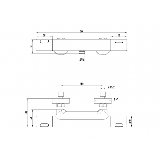 Смеситель для душа AQUATEK Ника AQ1863CR с термостатом, хром