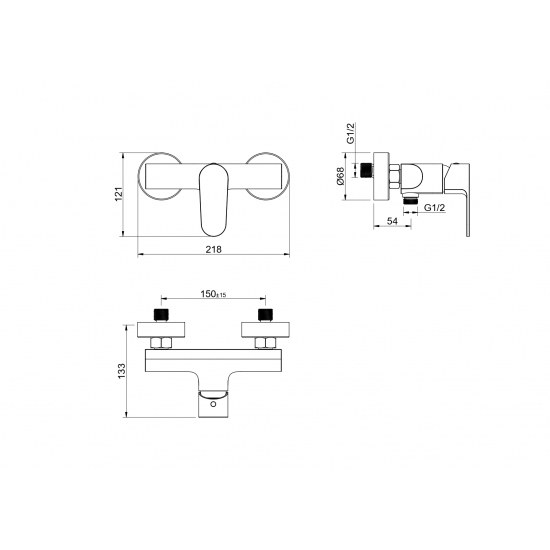 Смеситель для душа AQUATEK Оберон AQ1260BG золото шлифованное