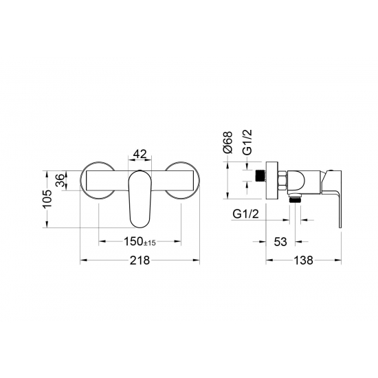 Смеситель для душа AQUATEK Оберон AQ1260BG золото шлифованное