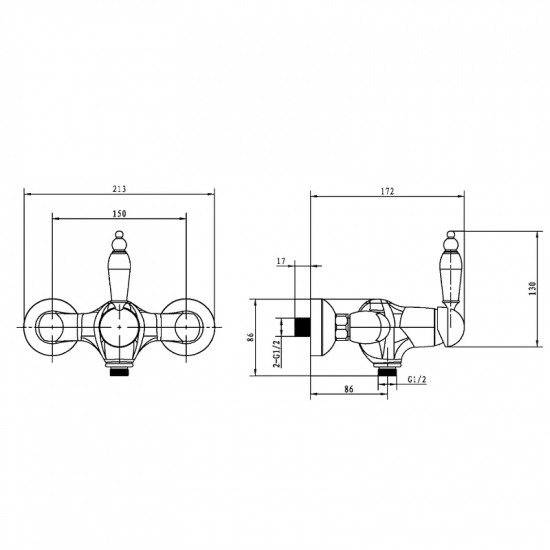 Смеситель для душа BOHEME Provanse Ripresa 364 бронза