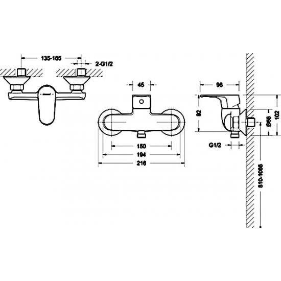 Смеситель для душа BRAVAT Alfa F9120178CP-01 хром