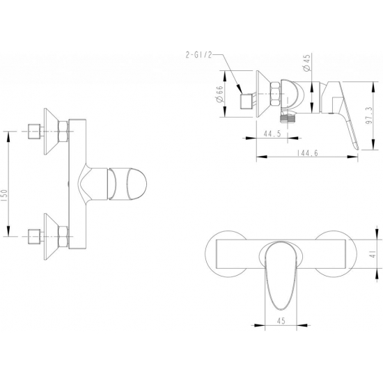 Смеситель для душа BRAVAT Drop F94898C хром