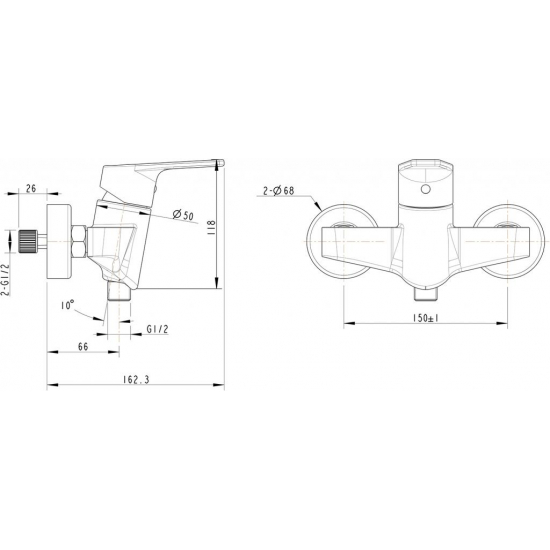 Смеситель для душа BRAVAT Line F95299C-1 хром